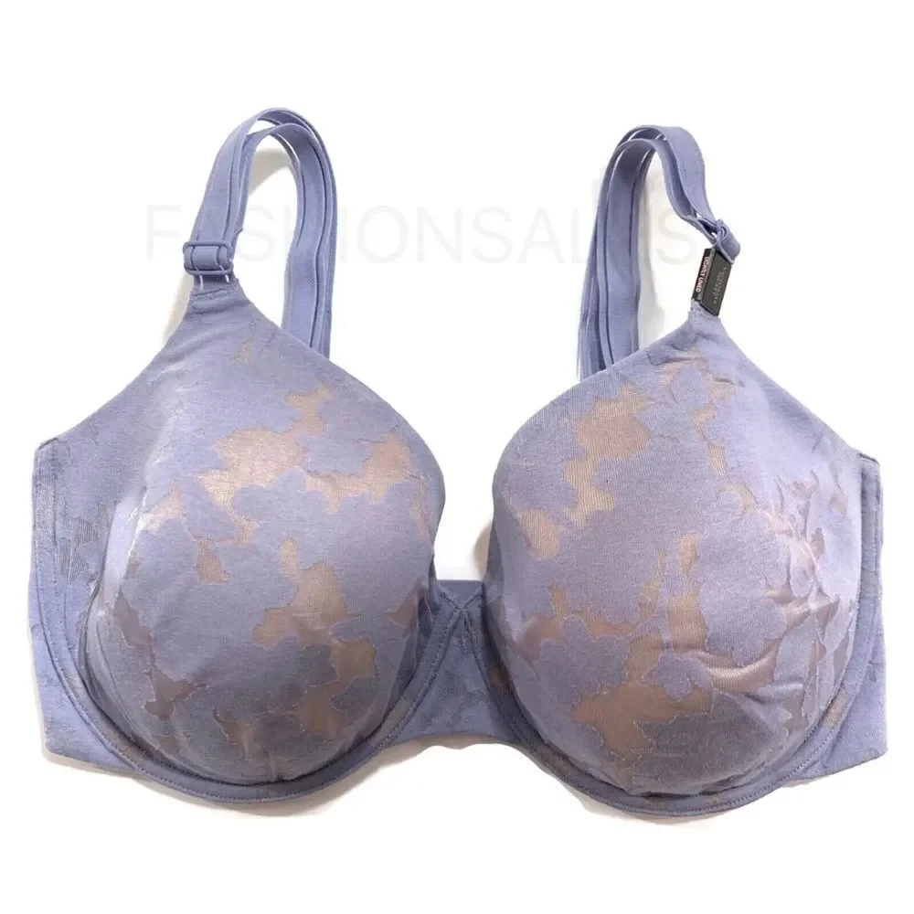 Victoria’s Secret Lined Perfect Coverage underwire mesh lace bra lavender 34DDD